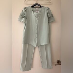 Rachel Zoe Light Green Women's Pants & Top Set